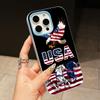 USA America Flag Jelly Double Layer Light Blue Mobile Phone Case for iPhone 17 16 15 14 13 12 11 Air Pro Max Plus Protective