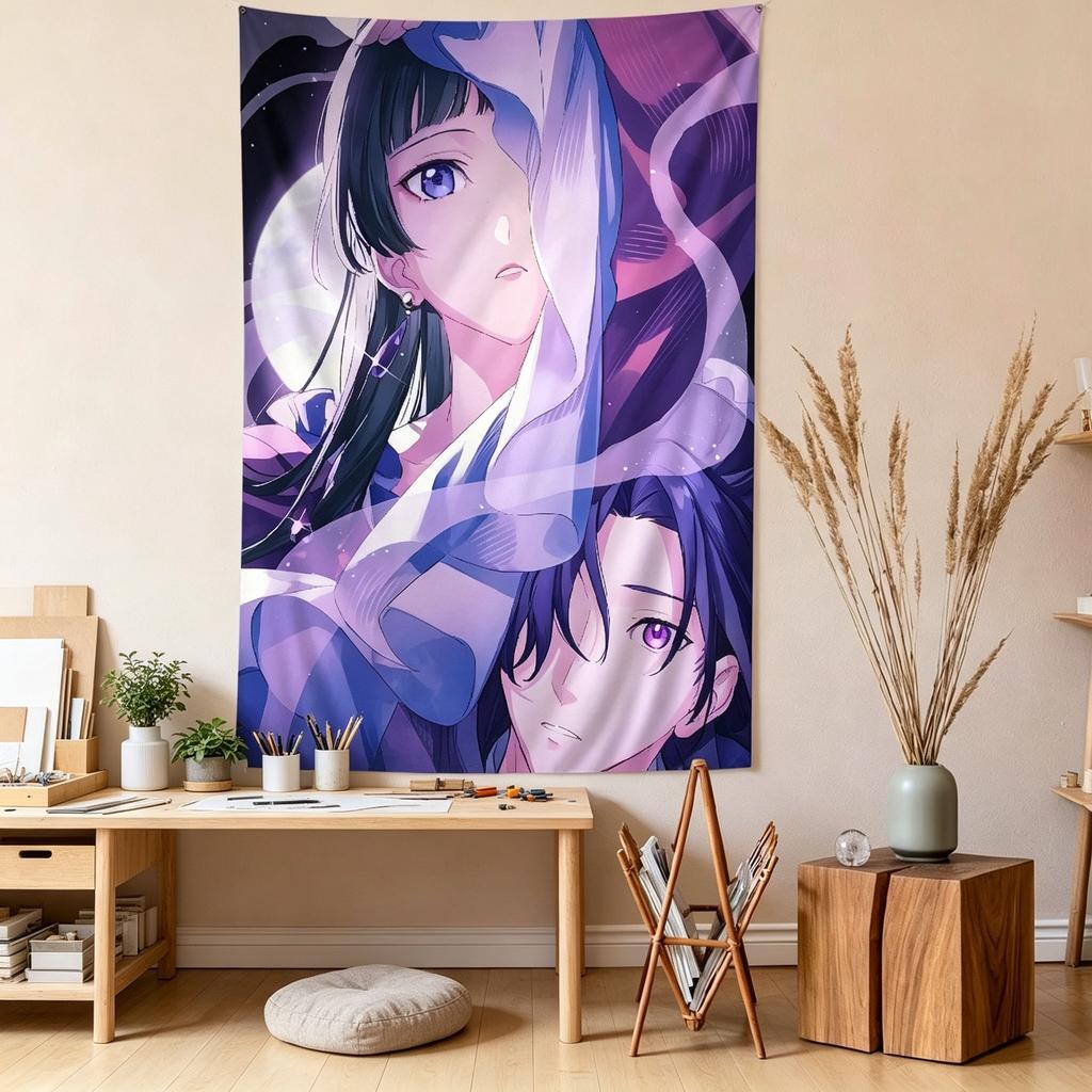 1 Stück Die Apotheker-Tagebücher Anime Wandteppich Wandbehang Kulisse Stoff Dekor Hängend Tarot Hippie Wandteppiche Schlafsaal Zuhause