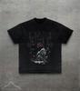 Dark Knight Grafik-T-Shirt, Mittelalterliches Gothic-T-Shirt für Herren Damen, Vintage-Stil Elden Ring Inspiriertes Oberteil, Grunge Fantasy Krieger-Shirt, Unisex