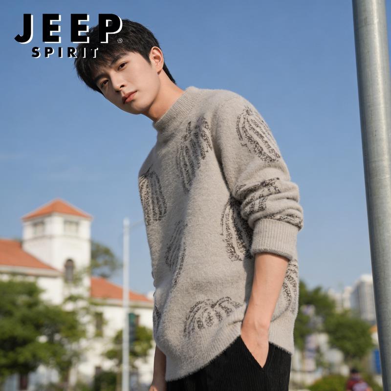 JEEP SPIRIT Men s Autumn Round Neck Sweater M