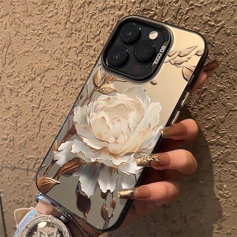 Gold Lotus Flower Electroplate Silver IMD Phone Case For  Mi 14 13 12 13T 14T Pro 11 Lite NE Poco F6 X5 X6 M6 Pro 4G Cover