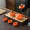 Persimmon Ruyi Tea Can Teapot Kung Fu Tea Set Printing Advertising Gift Box