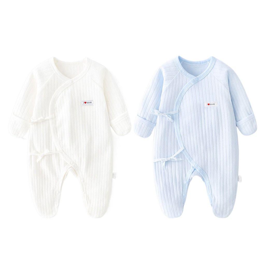 Casual Outfit Lace Up Baby Romper Long Pants Climb Baby Bodysuit Foot-Cover Frogsuit  Boy Girl