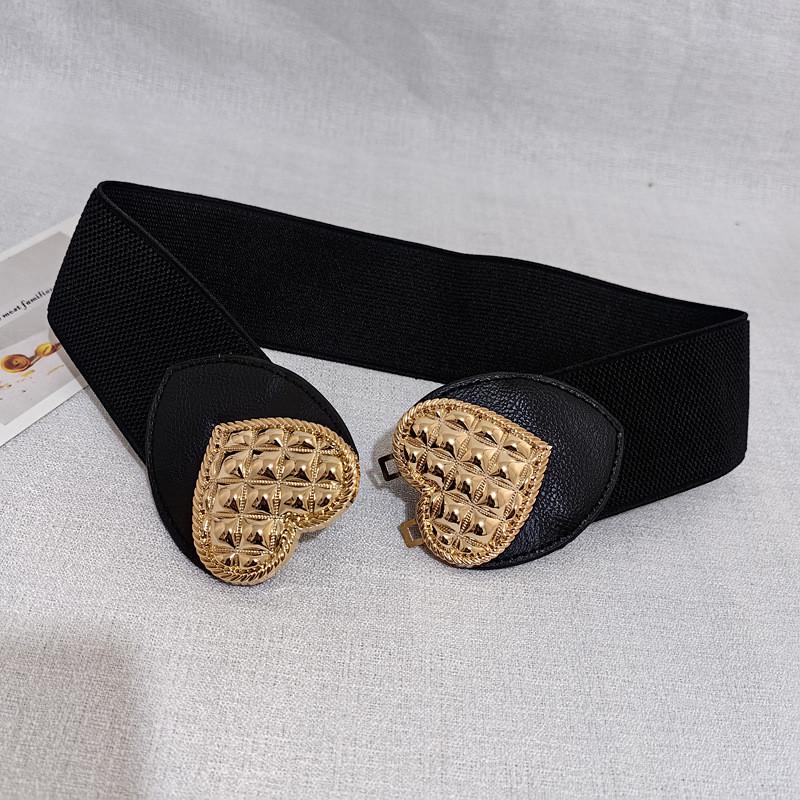 Minimalist Black Leather Look Waist Belt For Casual Dresses With Metal Closure