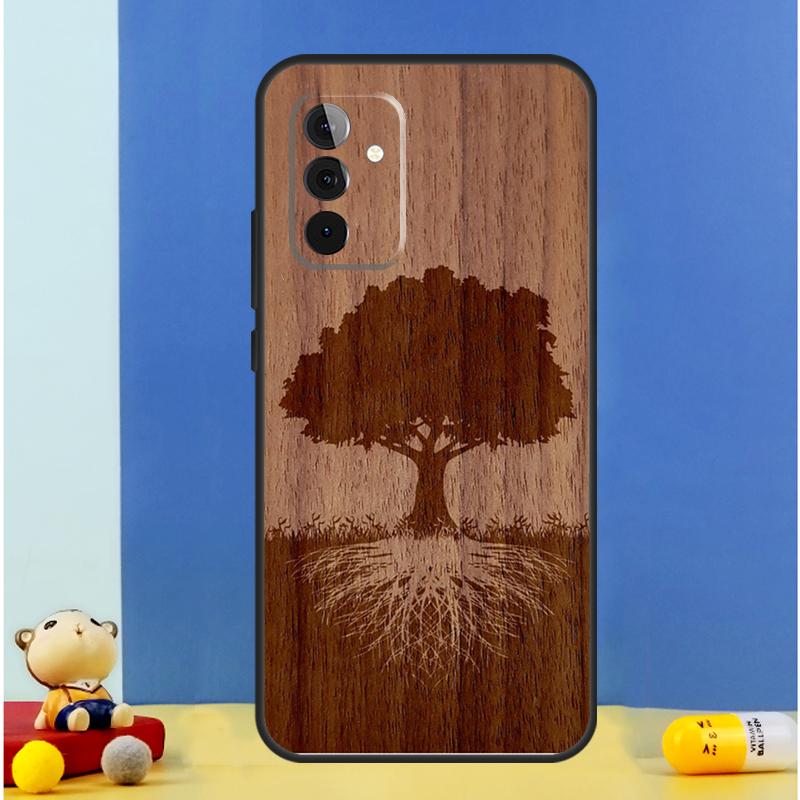 Tree Flower Bamboo Wood Case For Samsung Galaxy A14 A24 A34 A54 A53 A33 A13 A52 A32 A22 A12 A71 A51 A15 A25 Coque