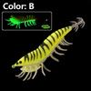 Luminous Soft-Footed Shrimp Sea Fishing Lure with Double-Layered Hooks Squid Bait Imitation Wood Shrimp Squid Hook for Fishing