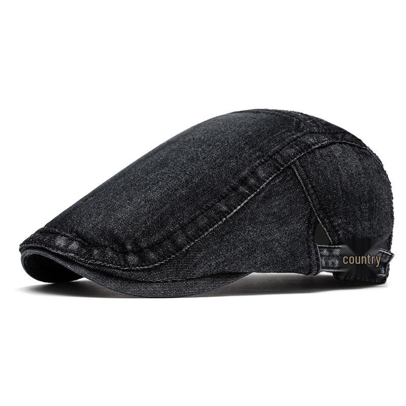 Washable Denim Duckbill Cap: Unisex Flat Cap & Newsboy Beret