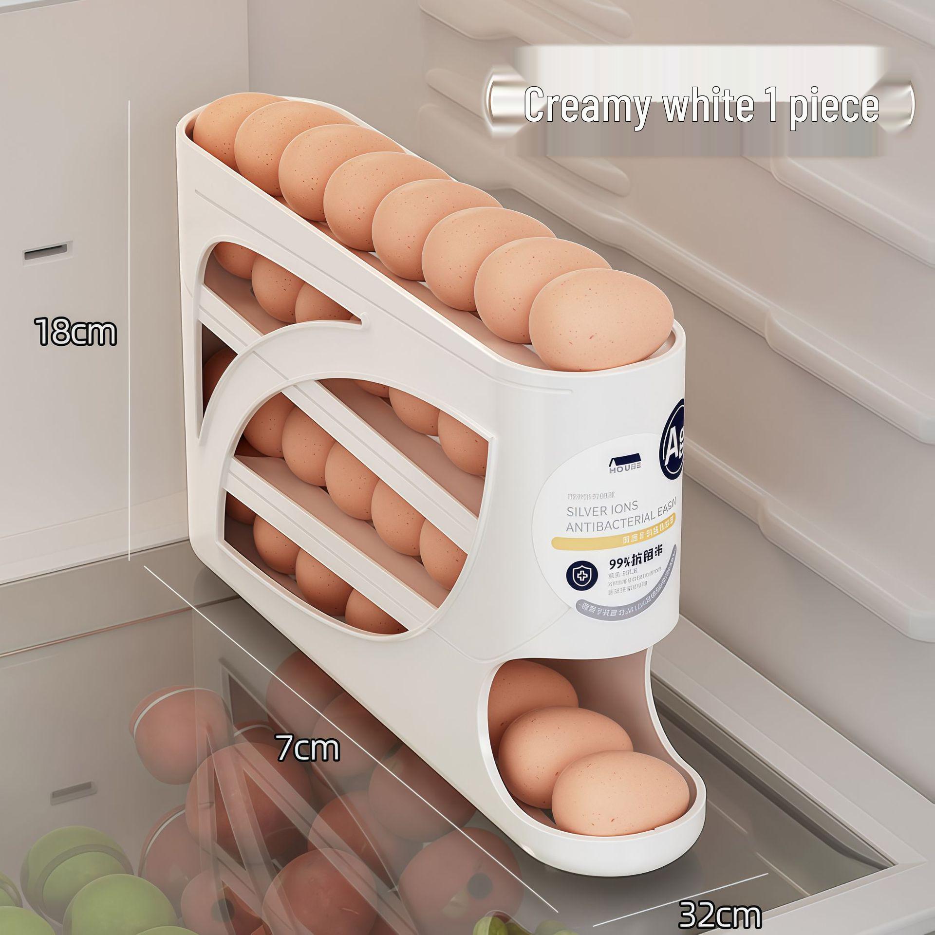 

Egg Storage Box - Automatic Rolling Design for Fresh-Keeping in Refrigerator