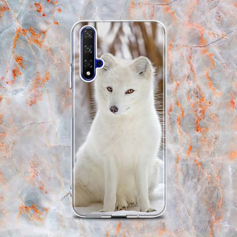 Roztomilý silikonový kryt na telefon polární liška pro Honor 20 20S 20E 8 8A Prime 8X MAX 8C 8S 7A 7C 7S Pro