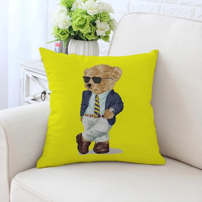 45x45cm sofa decorative cushion cover fashionable bear pillow cover bed decorative pillowcase customized gift chair backrest