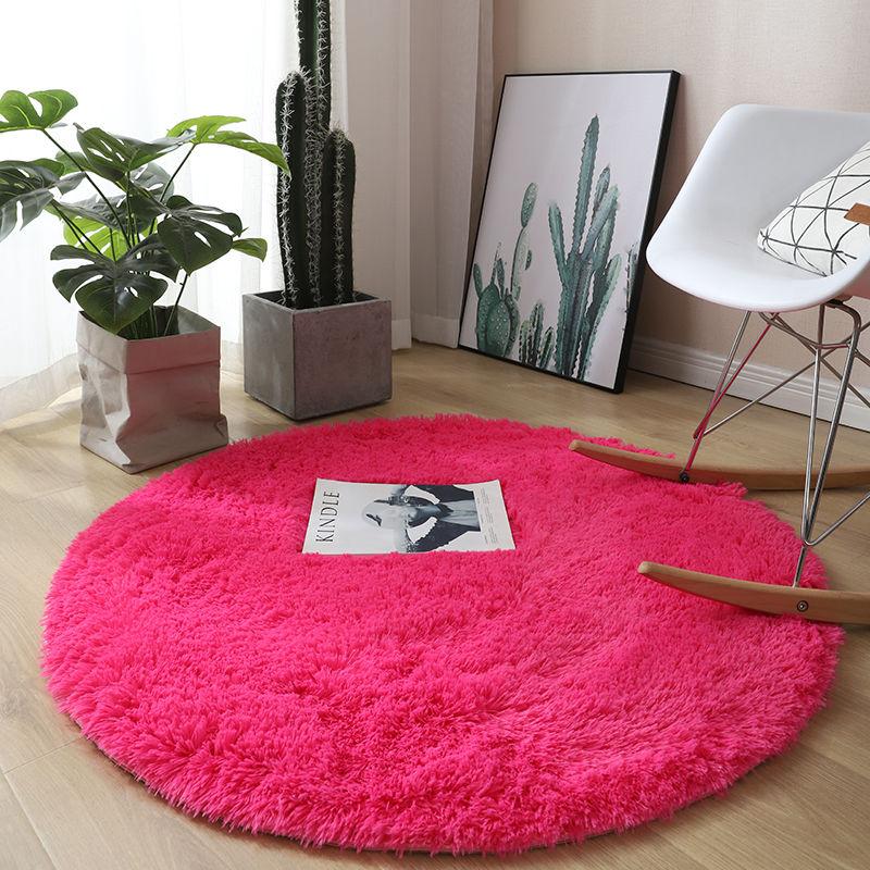 Thicken Round Carpet Living Room Bedroom Cute Room Bedside Carpet Fitness Yoga Carpet Hanging Basket Computer Chair Mat