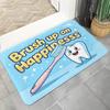 Welcome Dental Office Doormat Ornate Tooth Pattern Non-Slip Floor Mat for Dentist Clinic Entryway