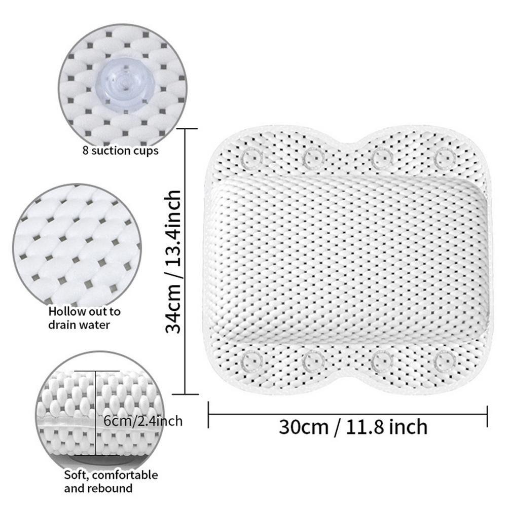 8 Suction Cups Sponge Bathtub Pillow Pressure-Resistant Bath Pillow PVC Foam Pillow  Home Decor