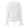 2026 Elegant Women's Chiffon Tie-Up Pleated Shirt for Sun Protection