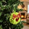 Faux Rabbit Fur Hanging Decor Pom Poms Christmas Ornaments, 2.3 Inch Soft Fluffy Green Ball Lightweight Party Favors Decoration with Glitter