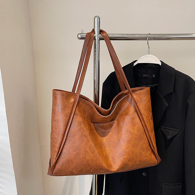 Damer Vintage Pendler Skulderveske Stor Kapasitet Pendler Tote Bag Reiseveske Tide