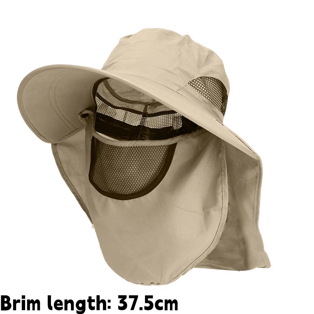 Summer Sun Hats UV Protection Outdoor Hunting Fishing Cap for Men Women Hiking Camping Visor Bucket Hat Neck Flap Fisherman Hat