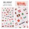 Christmas Nail Stickers 3D Design White Set 6 Elderly Elk Bear Bow Tie Gift Flower Decoration Compatible Gel Nails