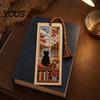 Retro Bookmark DIY Stitch Kit for Adults Beginners, Seasonal Cat Reading Accessory Handmade Embroidery Kit, Gifts Lovers, Readers Artistic