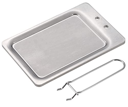 Captain Stag UG-1571 Silver Iron Plate, Extra Thick Stainless Steel Grill Plate, B6 Size, Made in Japan