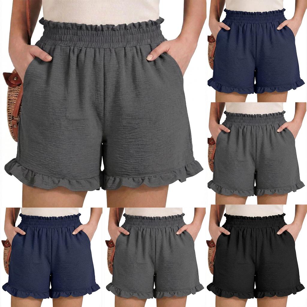 Women Shorts Summer Casual Loose Fit Pocket Shorts