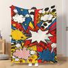 1pc Flannel Blanket Pop Art Explosion Design Soft Comfortable And Warm Suitable for All Seasons Beautiful Printed Design Ideal for