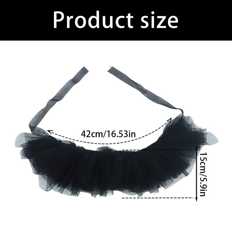 Victorian Lace Ruffled Collar for Women Stage Performances Detachable Collar Neck Ruff For Halloween Party Dressingup