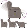 Reclining Massage Armchair, Taupe, Fabric Upholstered