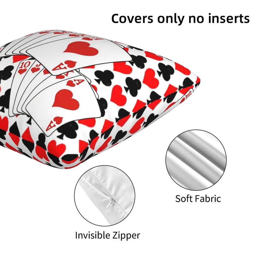 Casino Nights Red Queen Of Hearts 2 Pcs Square Pillowcase Pillow Cover Cushion Zip Decorative Comfort Throw Pillow For Home Car