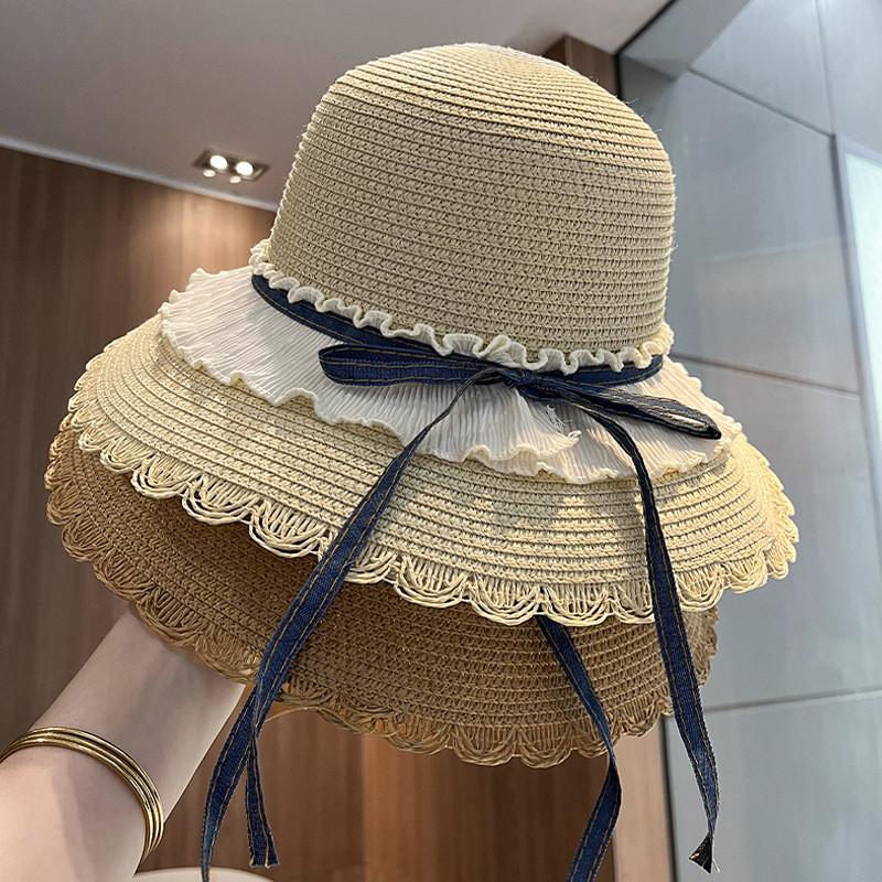 Butterfly Bow Sun Hat For Beach Vacation With Wide Brim And Breathable Material