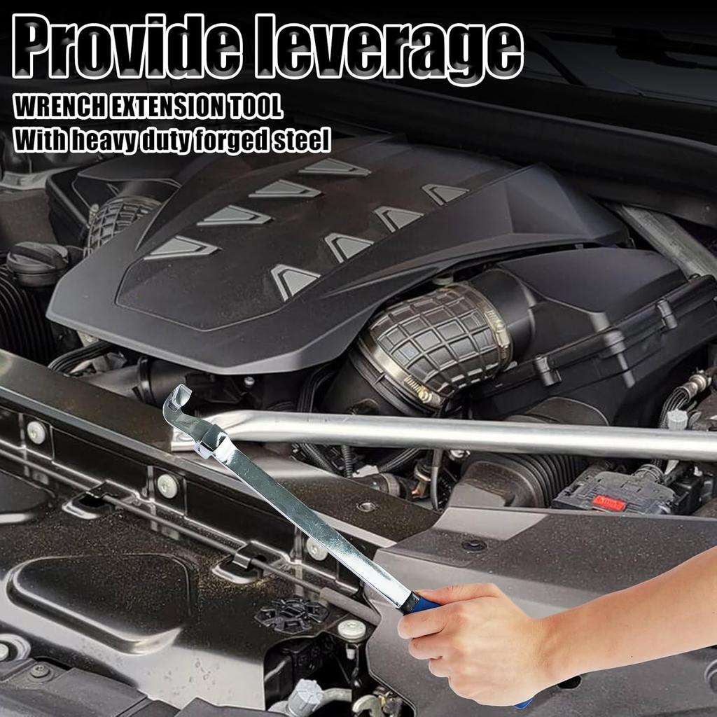 Wrench Extender Tool Bar - 15 inch Ultra Long Wrench Extension with Ergonomic Non-slip Grip, Leverage Saves Effort, Ideal for Garage Repair,