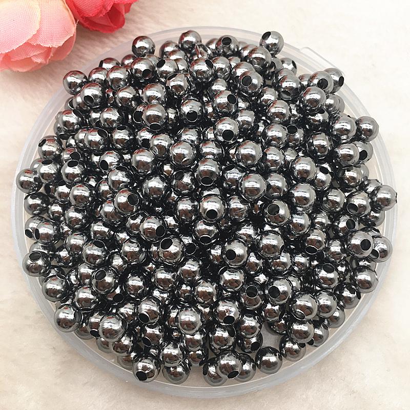 

New 3mm--8mm Tone Metal Beads Smooth Ball Spacer Beads for Jewelry Making Diy Handmade Accessories 5mm(50pcs)