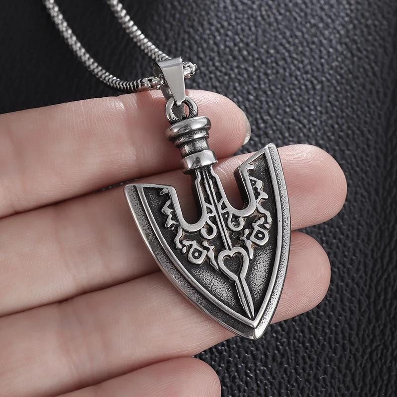 Classic Popular Anchor Trident Pendant Necklace for Men and Women Hip-Hop Rock Trend Nordic Jewelry