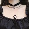 Black Crescent-shaped Necklace Gothic Choker Necklace Vintage Punk Chain Goth Collar Women Double-layer Design Sense Necklace