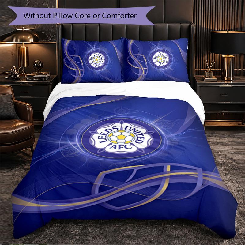 Leeds United Football Set Lenzuola 3 Pezzi Morbido Set Copripiumino con Federe Set Decorazione Camera da Letto per la Casa