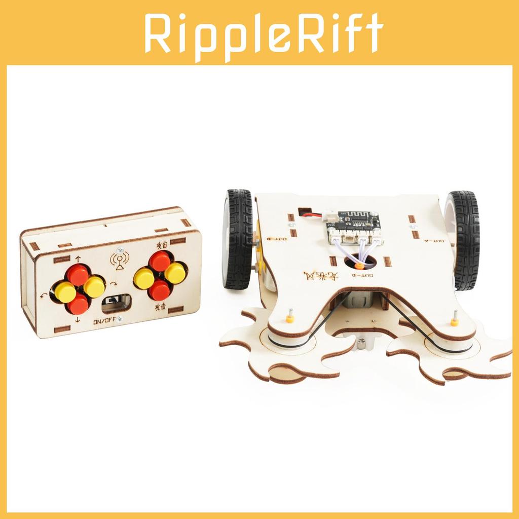 Wooden Remote Control Battle Tank With Sawtooth For Science Diy Kids