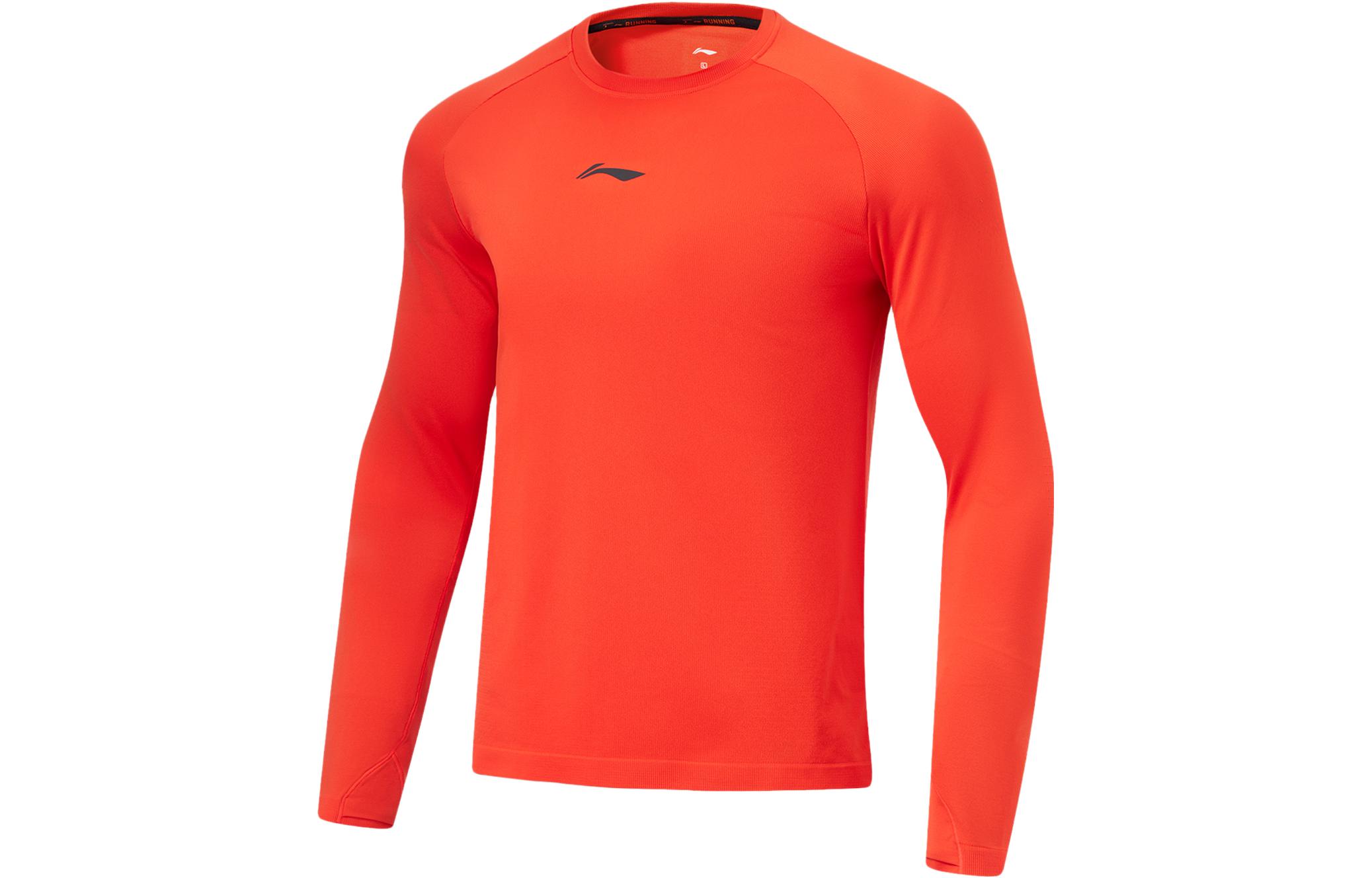 Li Ning Long Sleeved T Shirt Men s Vibrant Orange ATLU007-4 XL