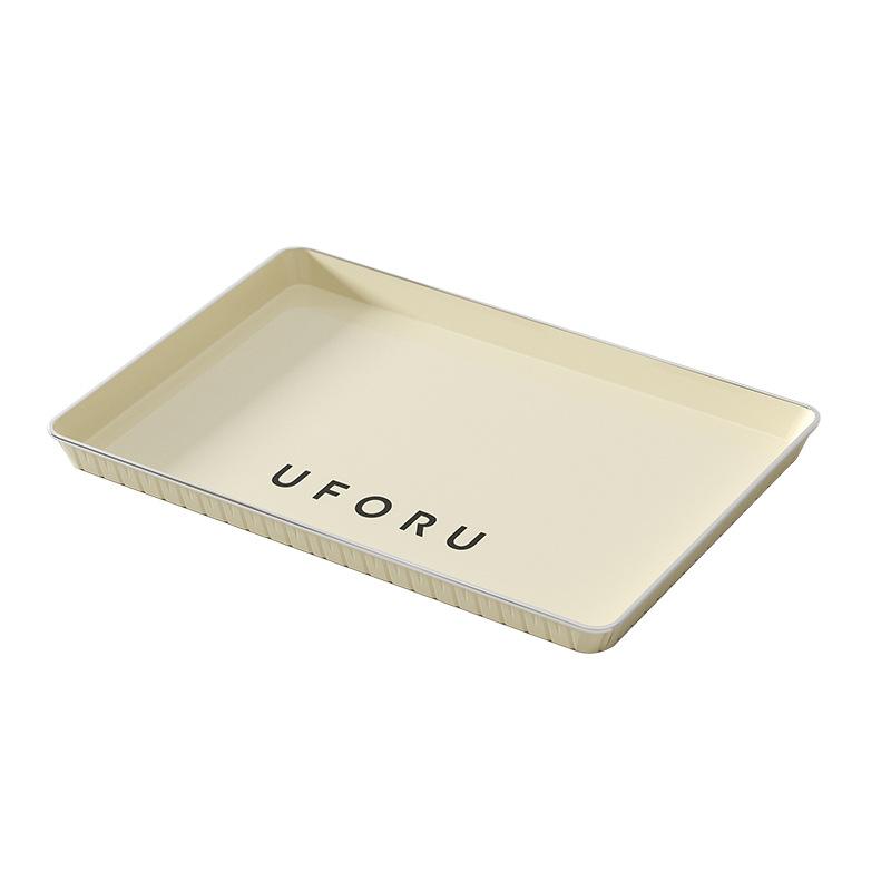 Light luxury tea tray household living room water cup dessert fruit storage tray Nordic style rectangular plastic tray