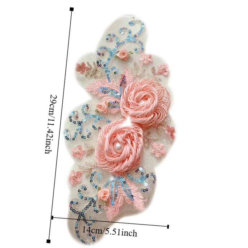 Detailed Embroidery Flower Decorations Patches Handmade Cloth Applique  Dressmaking