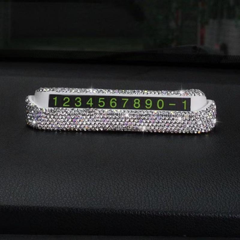 Personalized Rhinestone Car Parking Number Plate Sign