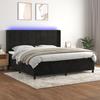 VidaXL Slat Bed Base with Mattress and LEDs, Upholstered Bed with Headboard, Double Bed, Adult Bedroom Bed, 3139585