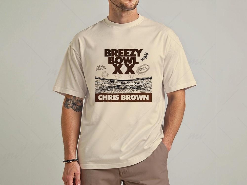 Chris Brown Breezy Bowl XX Tour T-Shirt, Chris Brown Fan Gift, Music Lover Gift.