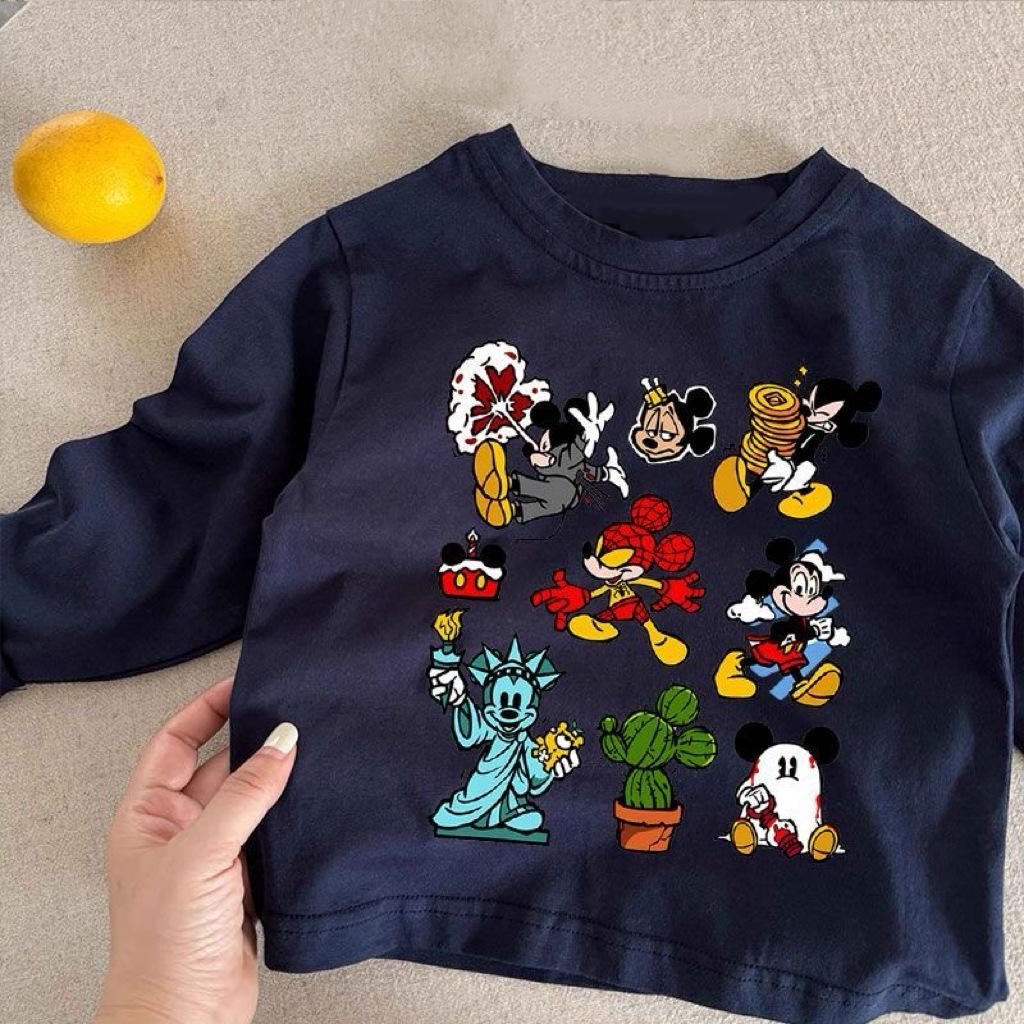 Trendy Spring & Autumn Kids' Cotton Long Sleeve T-Shirt - Cute Design for Boys & Girls