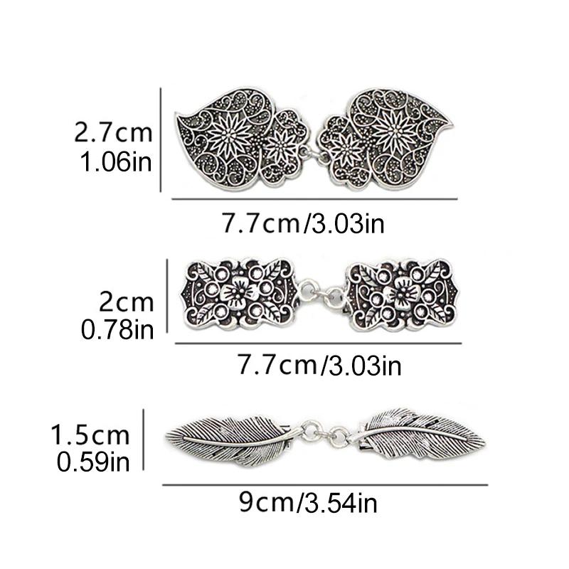 1 pièce Bouton Métal Rétro Boucle Cheongsam Chinois Fermoir Cape Manteau Boucle de Connexion pour Tricot Cardigan Artisanat Couture Fermoir Foulard