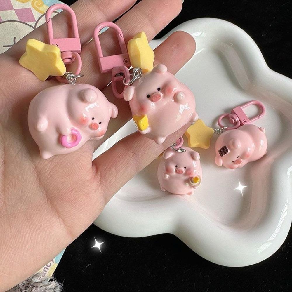 Pendant Powder Pig Keychain Cute Bag Pendant Fashion 3D Pink Pig Keychain