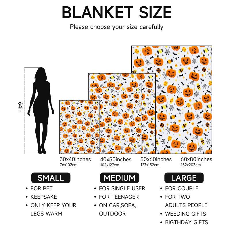 1 Piece Halloween Pumpkin Pattern Flannel Blanket, Suitable for Sofa, Bed, Office, Ideal Gift for Family, Friends, Perfect for H
