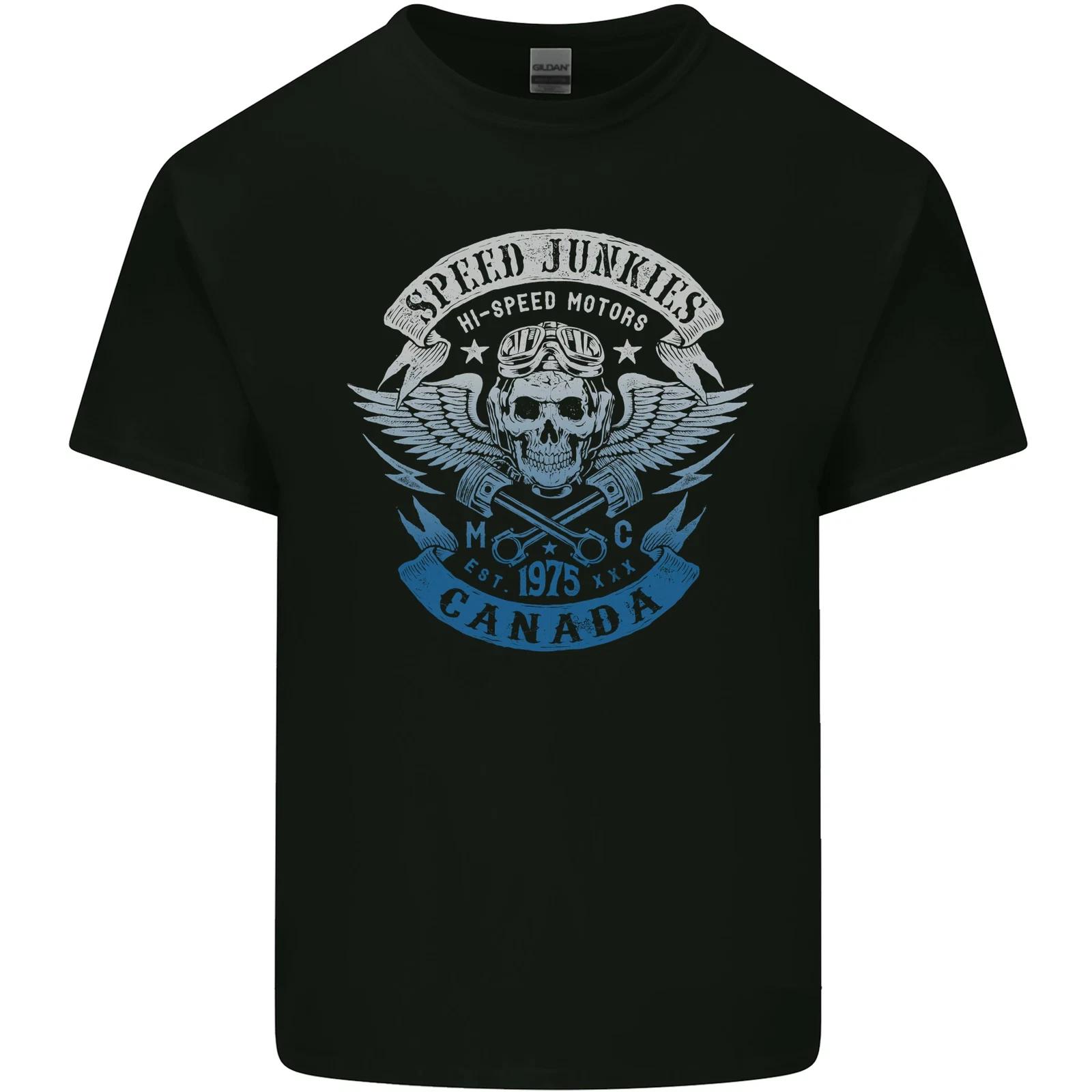 Canada Speed Junkies Biker Motorcycle Kids T-Shirt Childrens 2XL