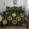 Goldmünzen Bettwäsche-Set Für Kinder Teenager Queen King Leichte Tagesdecke Bettbezug Schlafzimmer Dekor Geldzeichen Bettwäsche-Sets Ohne Bettdecke