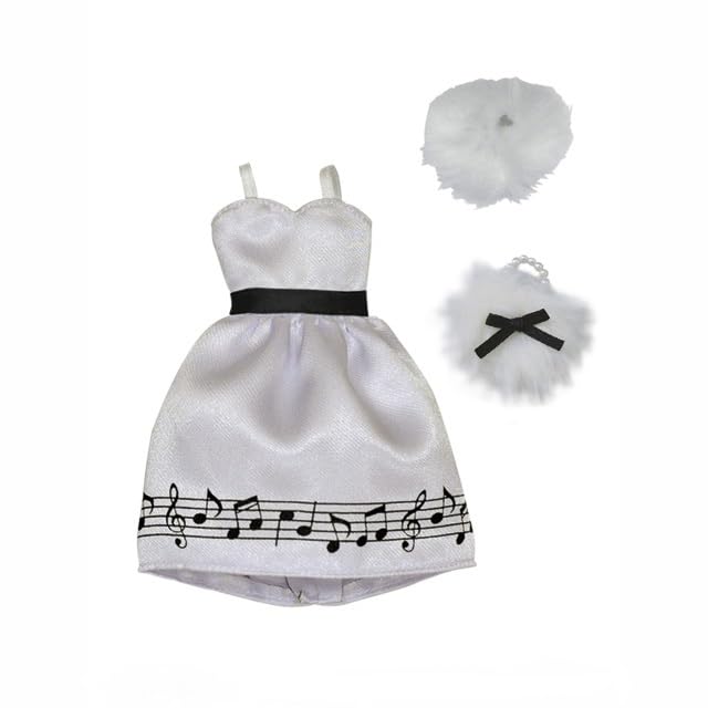 

21cm musical note pattern lolita dress set white білий