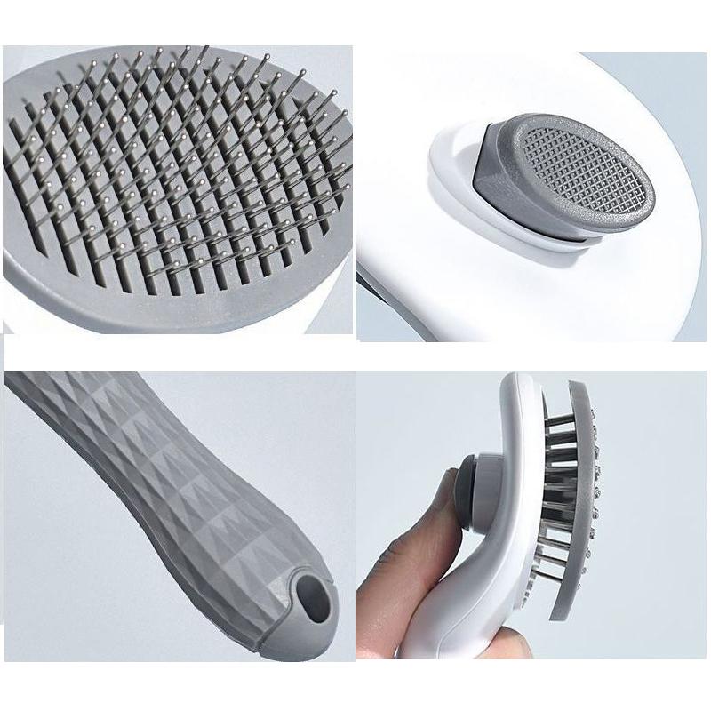 One-Click Pet Hair Remover Stainless Steel Automatic Hair Fading Cat Comb Knotting Dog Brushes Pet Cleaning Grooming Supplies